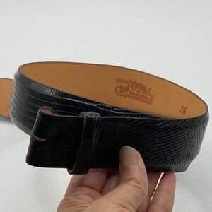 Clint Orms Genuine Black Java Lizard Belt Strap Fits 24" - 28" Total 33" Unisex